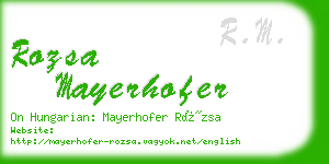 rozsa mayerhofer business card